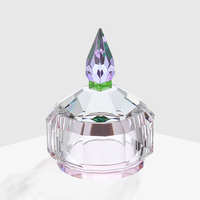 Vente directe d'usine, bocal à bonbons en verre cristal transparent, boîte à bijoux ronde en cristal pour les tables de famille de mariage