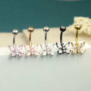 Romántico Rosa vientre <span class=keywords><strong>Piercing</strong></span> hebilla umbilical cabeza <span class=keywords><strong>de</strong></span> clavo libélula <span class=keywords><strong>pistola</strong></span> mariposa ombligo anillos <span class=keywords><strong>Piercing</strong></span> joyería al por mayor - Product Image 6