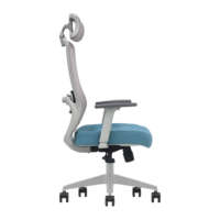 Chaise de bureau ergonomique confortable avec dossier lombaire rembourré, en mousse et tissu, pivotante, inclinable, de direction, pour le travail, l'ordinateur, les conférences, le bureau