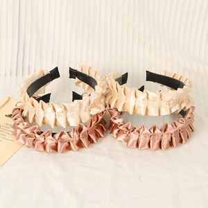Diadema plisada de ala ancha, accesorio para el cabello retro de estilo de hadas de alta gama para mujer, uso diario - Product Image 2
