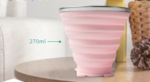Cartoon Style Silicone <b>Cup</b> Portable Travel Retractable Drinking and <b>Coffee</b> Mug <b>Reusable</b> Collapsible with Mouthwash Feature - Product Image 4