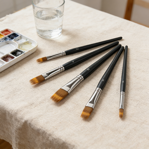 Set di 5 Pennelli Professionali LUOYA a Doppio Strato con Manico in Legno, Texture Unica per Artisti, Pittura Acrilica - Product Image 6