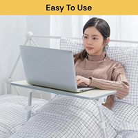 Support d'ordinateur portable multi-angle réglable, table d'étude pliante pour la maison et le lit avec ventilateur
