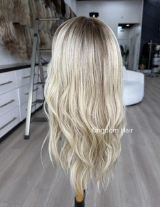 Topper en dentelle HD fine et plate, couleur blond doré clair, en cheveux humains vierges <span class=keywords><strong>de</strong></span> bonne qualité, avec trames fermées en dentelle frontale, pour femmes souffrant <span class=keywords><strong>de</strong></span> perte <span class=keywords><strong>de</strong></span> cheveux - Product Image 3