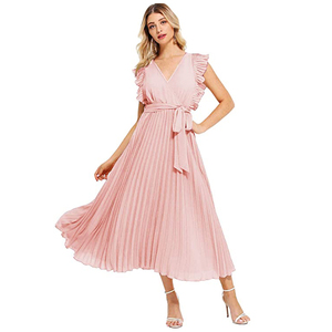 MANNI Abito Americano a Righe con Volant e Gonna Svasata Stile Bohémien Vestiti Estivi Casual per Donne - Product Image 5