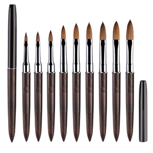 Pinceau à ongles Kolinsky avec manche en bois, logo personnalisé, pinceau professionnel pour la peinture à la poudre acrylique, pinceau pour salon de manucure - Product Image 5