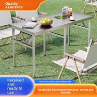 Table pliante en acier inoxydable pour vente ambulante, extra-épaisse, sur mesure, rectangulaire, table de cantine, établi portable pour opérations