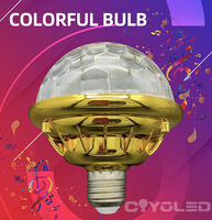 Ampoule LED COYOLED RGB pleine couleur rotative à effet d'eau, étanche IP54, AC85-265V, éclairage de fête