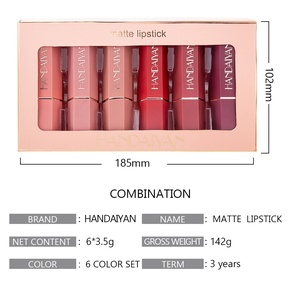 Ensemble de rouges à lèvres mats HANDAIYAN, rouge à lèvres velours longue tenue et waterproof, rouge à lèvres pigmenté anti-bavures pour le <span class=keywords><strong>maquillage</strong></span> quotidien et les soirées - Product Image 5