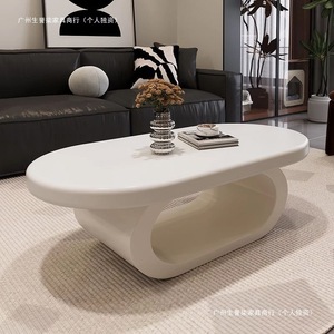 Minimalist <b>Resin</b> Coffee <b>Table</b> 50mm Piano Lacquer <b>Top</b> Modern Design For Small Apartments Living Room Furniture - Product Image 5