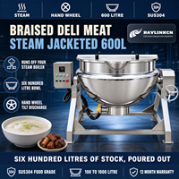 Cuiseur Agroalimentaire à Double Paroi 600L Inox Alimentaire à Basculement Sans Zones Mortes pour Bouillon d'Os Ébullition