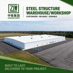 <span class=keywords><strong>Nave</strong></span> <span class=keywords><strong>Industrial</strong></span> Prefabricada de Acero Moderna de Diseño Libre Zhongwei, Almacén Exterior con Garantía de 50 Años - Product Image 1