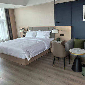 เฟอร์นิเจอร์ห้องนอนโรงแรมขนาดเดี่ยวหรือสองขนาดชุดฐานเตียงไม้ราคาคุ้มค่าพร้อมโต๊ะข้างเตียงและหัวเตียงสำหรับการต้อนรับ - Product Image 3