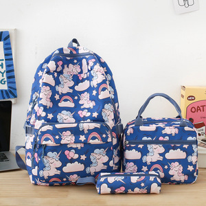 Nueva Mochila Escolar de Nailon a la Moda para Estudiantes de Primaria y Secundaria, Juego de Tres Piezas de Gran Capacidad para Reducir la Carga - Product Image 3