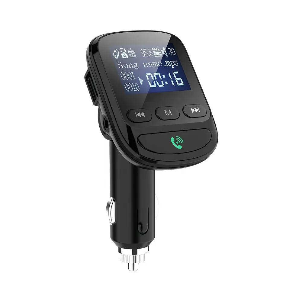 Dual USB Car Phone Charger MP3 Player With LED Display and FM Transmitter