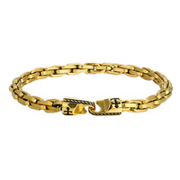 Bracelet à maillons épais en acier inoxydable avec logo personnalisé, forme géométrique, plaqué or disponible, argent, or, autres couleurs