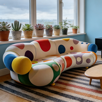 Canapé nuage de forme irrégulière personnalisé, meubles de style pop art ludique, couleur macaron douce, canapé modulaire pour appartement, salon, lit