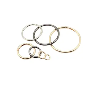 HY resorte bobina gancho Metal alambre redondo apertura y cierre anillo llavero colgante accesorios equipaje hardware
