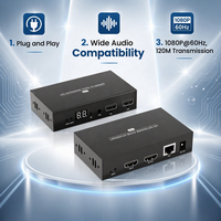 Extenseur HDMI 1080P 60Hz 120M/393Hz, émetteur 120M, KVM Extender - Prend en charge PoE, IR et Multi-vers-Multi