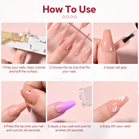 150 faux ongles nude neutres en ABS, amovibles, en gel souple, style français moyen, carrés, pour manucure artificielle