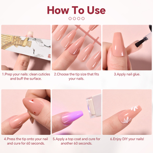 KADS Uñas Postizas de Color Sólido Sin Rastro, 150 Piezas, Removibles, Francesas, 3 en 1, Puntas de Uñas de Gel Acrílico Suave, Cobertura Completa - Product Image 6