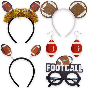 新スタイルラグビーテーマパーティー用品デコレーションヘッドバンドメガネアメリカンフットボールジュエリーアクセサリー - Product Image 5