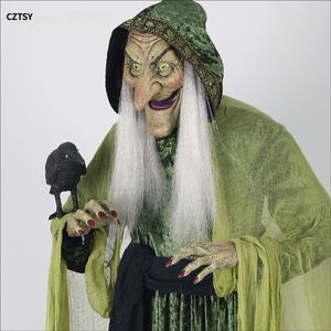 Accesorio Interactivo de Bruja Grande para Halloween con Ojos Brillantes y Sonido para Casa Embrujada y Parque de Atracciones - Product Image 3