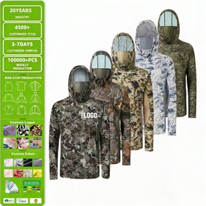 Camisas de Pesca y <span class=keywords><strong>Caza</strong></span> para Hombre, de Secado Rápido, Manga Larga, Protección Solar UPF 50, Diseño de Camuflaje, con Máscara, Protección UV para <span class=keywords><strong>el</strong></span> Cuello y Capucha - Product Image 1