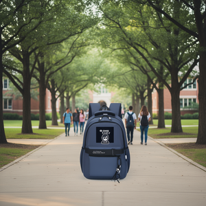 Student Backpack 15 Inches Nylon Multiple Pockets School Use Unisex Solid Color Zipper Closure Physiological Curve Back - Product Image 2