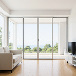 Puerta Corredera de Aluminio de Alta Resistencia para Patio, Certificada por NFRC, Puerta de Vidrio Resistente a Impactos, Entrada Frontal Moderna para Vivienda Residencial - Product Image 4