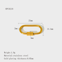 Fermoir d'interface à prisme hexagonal elliptique Boucle à vis plaquée or 18 carats en acier inoxydable Accessoire fait main DYO