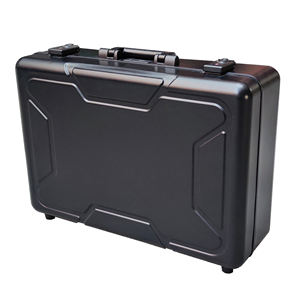 Porte-documents de luxe en aluminium noir de 18 <span class=keywords><strong>pouces</strong></span> pour ordinateur portable Support OEM personnalisé Mallette de transport monobloc - Product Image 3
