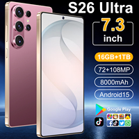 Nuevo Teléfono Inteligente S26 Ultra Android 15 5G CDMA de 7.3 Pulgadas con Pantalla Grande Global de 144Hz y 108MP, Carga Rápida de 65W, Precio de Fábrica 2026