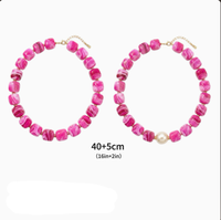 Collar de Resina Colorido Personalizado al por Mayor para Mujer con Diseño de Bloques de Color y Patrón de Mármol, Perfecto para Vacaciones de Verano en la Playa