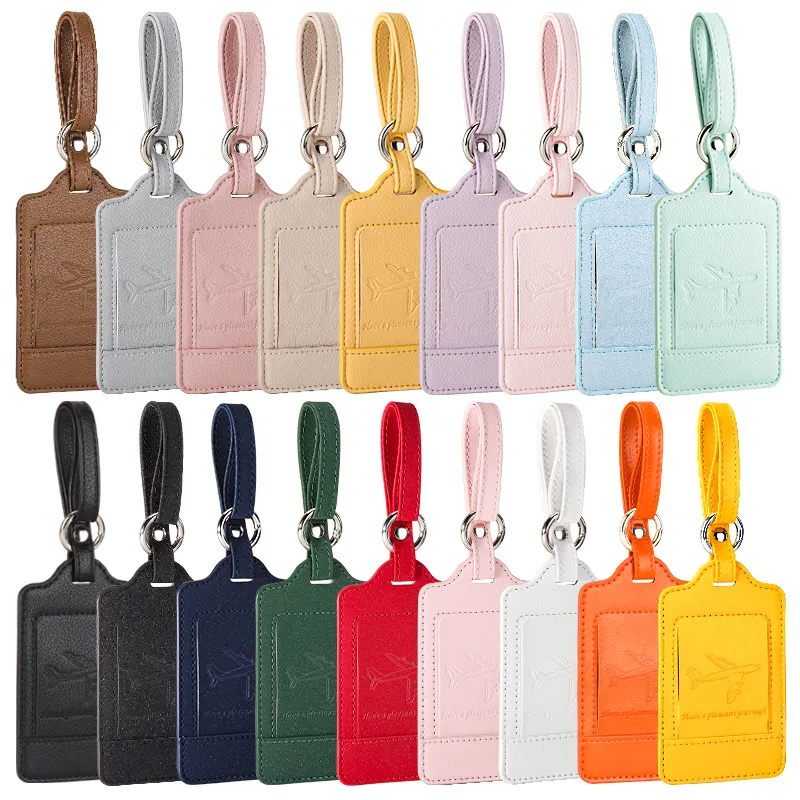 Hot Sell Wholesale Travel Luggage Baggage Tag Suitcase Tag Customized PU Leather Luggage Tags