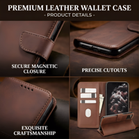 Étui portefeuille en cuir PU avec fentes pour cartes et argent, fermeture magnétique pour OnePlus 15T 15 Ace6 Turbo 6v 13T 13R 12 Ace3