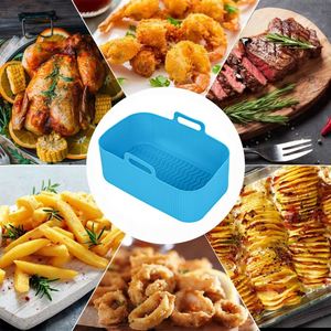 2 unidades de accesorios de silicona reutilizables sin BPA de grado alimenticio para freidora de aire, insertos rectangulares para bandeja de horno y cesta de cocción - Product Image 5
