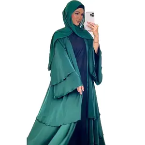 2024 desain terbaru kustom Dubai mewah sederhana Abaya kasual Turki gaun Muslim wanita kimono lengan panjang Nida Abaya tertutup