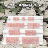 Jeu de Mahjong de luxe américain en acrylique avec 160 tuiles imperméables, jeu de société portable pour 4 personnes, et cadeaux pour amis