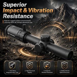 Mira Telescópica TYPHON 1-6X24 SFP LPVO |   Mira Telescópica Táctica para Caza en Exteriores con Cristal ED de Baja Distorsión, Resistente al Agua y a los Impactos - Product Image 2