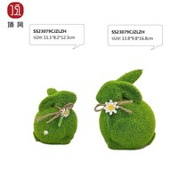 Pot de fleurs en céramique personnalisé en forme de lapin mignon avec support en mousse verte, décoration d'intérieur