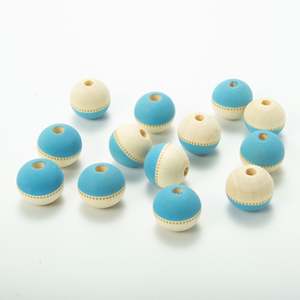<b>Beads</b> for Kids DIY Crafts Accessories Round <b>Wood</b> Pattern Half Colored Loose Custom 20MM Multi Wooden <b>Beads</b> for Jewelry Making - Product Image 3