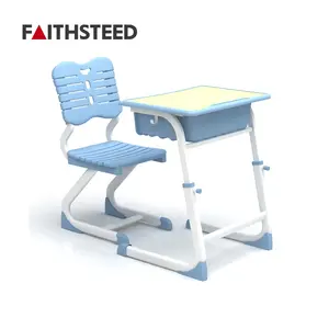 Moderno MDF ajustable barato junior middle school estudiante universitario Escritorio de plástico y silla Combo Universidad