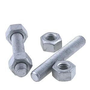 1/2 "1-1/2" ASTM/ANSI A193 B7 B16สลักเกลียวชุบสังกะสีแบบจุ่มร้อน C/W Nuts