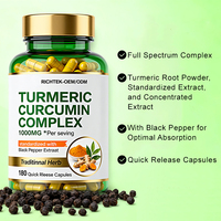 Capsules de curcuma et de curcumine OEM ODM, complément de curcuma et de curcumine avec du poivre noir pour une absorption maximale, soutien articulaire végétalien