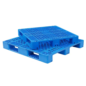 Palettes Euro en plastique HDPE durables, à face unique, bleues, entrée 4 directions, robustes, recyclées, écologiques pour le transport en entrepôt - Product Image 3