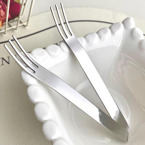 304 Stainless Steel Fruit <b>Fork</b> Square Handle <b>Dessert</b> <b>Fork</b> Set High-End Restaurant Use - Product Image 1