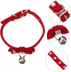Wholesale Cat Collar 7 Colors Adjustable Breakaway Nylon Pet Collars With Cute Bow Tie and <b>Bell</b> Cat Safe Necklace Cat Collars - Product Image 6