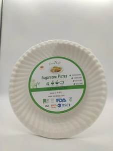 6-дюймовая Экологически чистая одноразовая Компостируемая десертная тарелка из недеревянного растительного волокна - Product Image 4