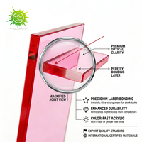 Soporte Acrílico Rosa para Monitor, Base Transparente para Computadora, Accesorios Modernos de Escritorio, Soportes de Exhibición